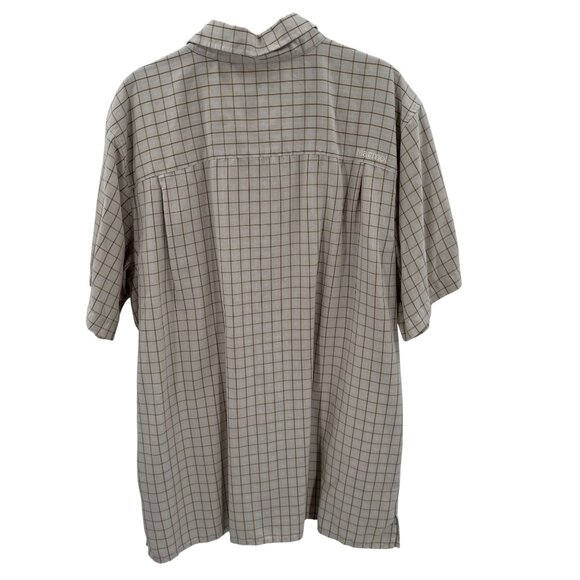 Marmot Mens Cream Plaid Short Sleeve Button-Up Shirt Size XL Lightweight - Picture 4 of 5
